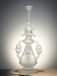 Lookah Bong 15" Cool Frosted Skull Beaker Glass Bong