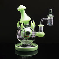 14MM Bamboo Engraved Quartz Banger Set with Spinner Cap & 3 Terp Pearls