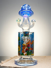 Lookah Bong 10" Cute & Trippy Mushroom Showerhead Perc Glass Bong