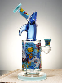 Lookah Bong 9" Cool Shark Attack Showerhead Perc Glass Bong