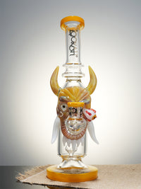 Lookah Bong 10" Small Cool Bull Horn Mask Glass Bong