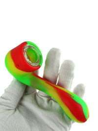 7-Shape Silicone Hand Pipe with Glass Bowl