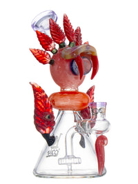 10" Lookah Dab Rig Three-Eyed Hemp Leaf Beaker Glass Dab Rig