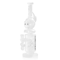 BIIGO Bong 14" Cool Skull Frosted Straight Tube Glass Bong