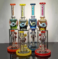 TATAOO Bong 14" Funky Skull Percolator Water Pipe