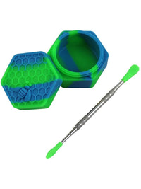 Stainless Steel Dab Tool with Silicone Wax Container