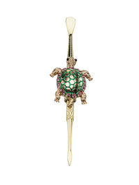 Turtle-Inlaid Diamond Scoop and Spear Point Dab Tool
