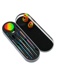 5PCS Colorful Brass Dab Tool Kit with Silicone Wax Container and Box