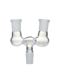 2PCS 14mm Glass Double Bowl Joint Adapter