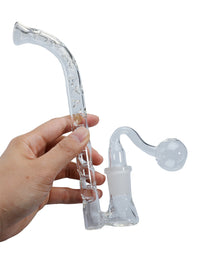 J-hook Sherlock Style Glass Oil Burner Pipe Unbreakable