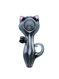 Cute Translucent Black Cat Hello Kitty Glass Spoon Pipe