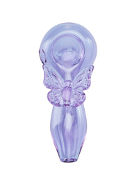 Purple Girly Butterfly Glass Spoon Pipe