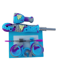 7" Funny Honeycomb Silicone Nectar Collector Kit - Travel Friendly