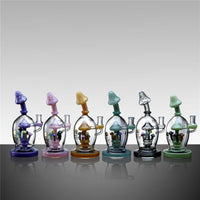 Lookah Bong 9" Cute Small Mushroom Perc Glass Bong