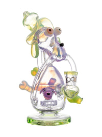 Lookah Bong 8" Striped Dog Recycler Water Pipe