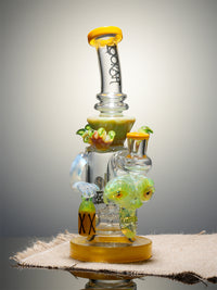 11" Lookah Bong Cool Skull Disc Perc Glass Bong