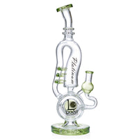 Lookah Bong 14" Disc Perc Saxophone Donut Recycler Glass Bong