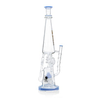 Lookah Bong 22" Big Double Donut Showerhead Perc Recycler Glass Bong