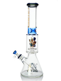 Tataoo Bong 16" Cool Skull Percolator Ice Beaker Glass Bong