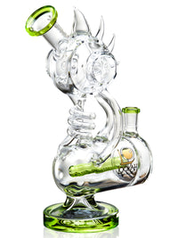 Lookah Bong 12" Fantasy Character Double Barrel Inline Perc Recycler Glass Bong