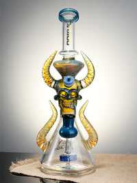 Tataoo Dab Rig 12" Cool Ornate Satanic Beaker Glass Dab Rig
