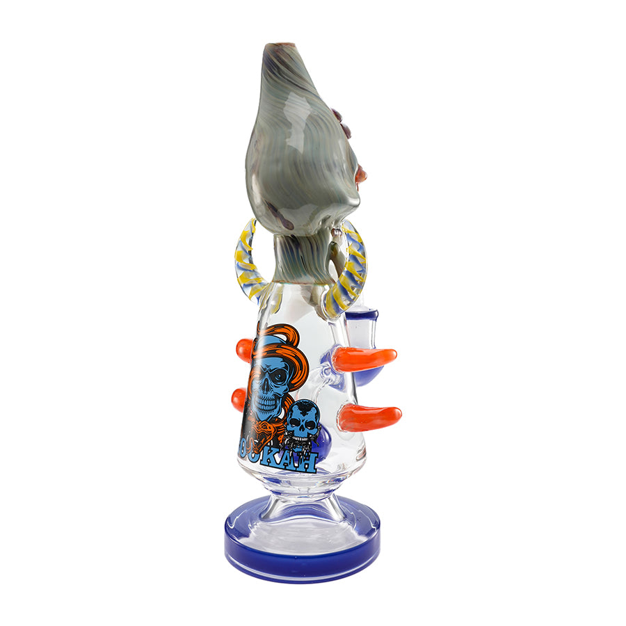 Lookah Rig 11" Cool Overlord Skull Glass Dab Rig