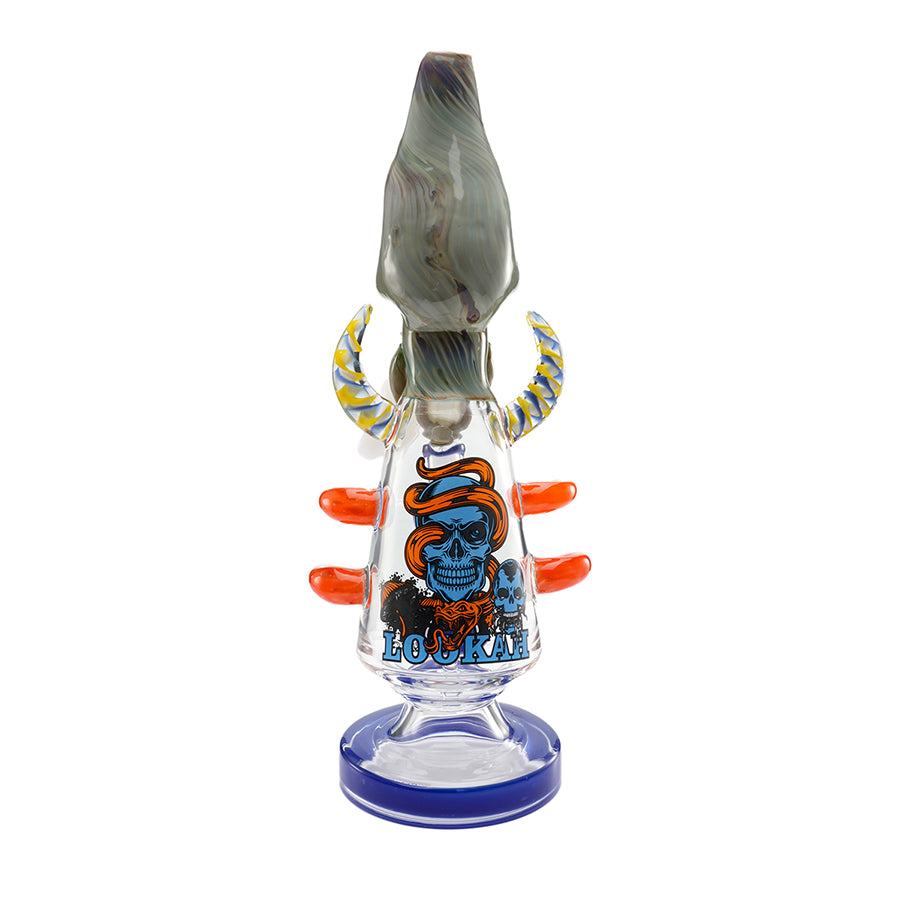 Lookah Rig 11" Cool Overlord Skull Glass Dab Rig