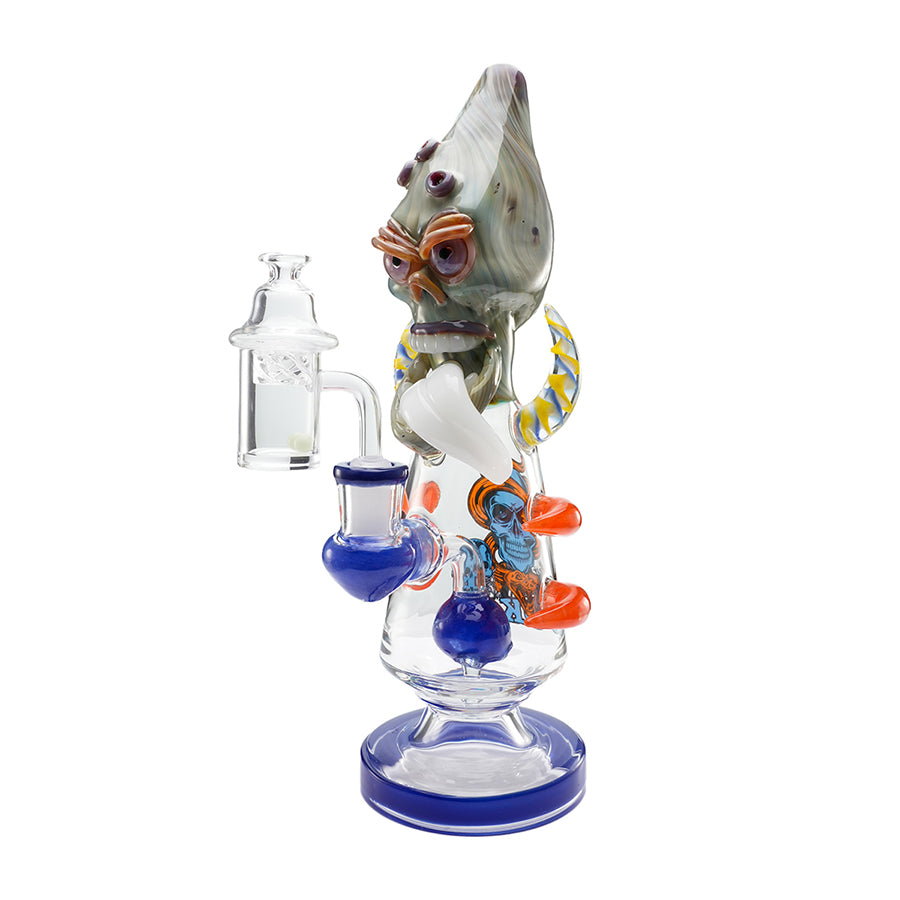 Lookah Rig 11" Cool Overlord Skull Glass Dab Rig