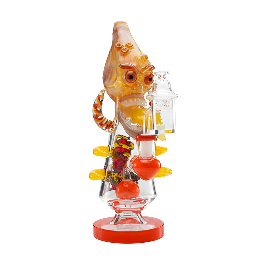 Lookah Rig 11" Cool Overlord Skull Glass Dab Rig