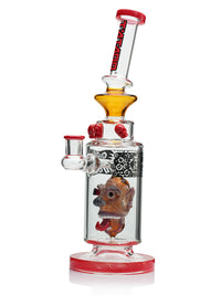 TATAOO Bong 13" Atomic Skull Spiral Percolator Glass Water Pipe