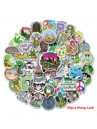 50 Pcs Hemp Leaf Stickers
