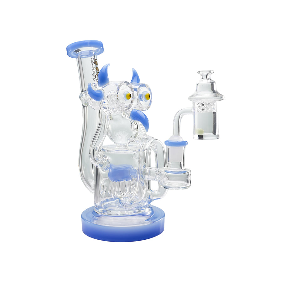 Lookah Bong 8" Recycler Monster Face Tree Percolator Glass Bong