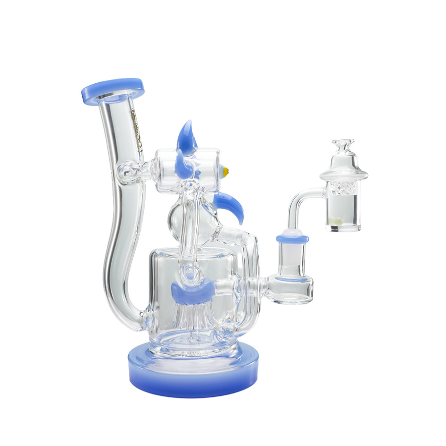 Lookah Bong 8" Recycler Monster Face Tree Percolator Glass Bong