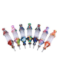 Silicone Nectar Collector with Glass Bubbler and Titanium Tip