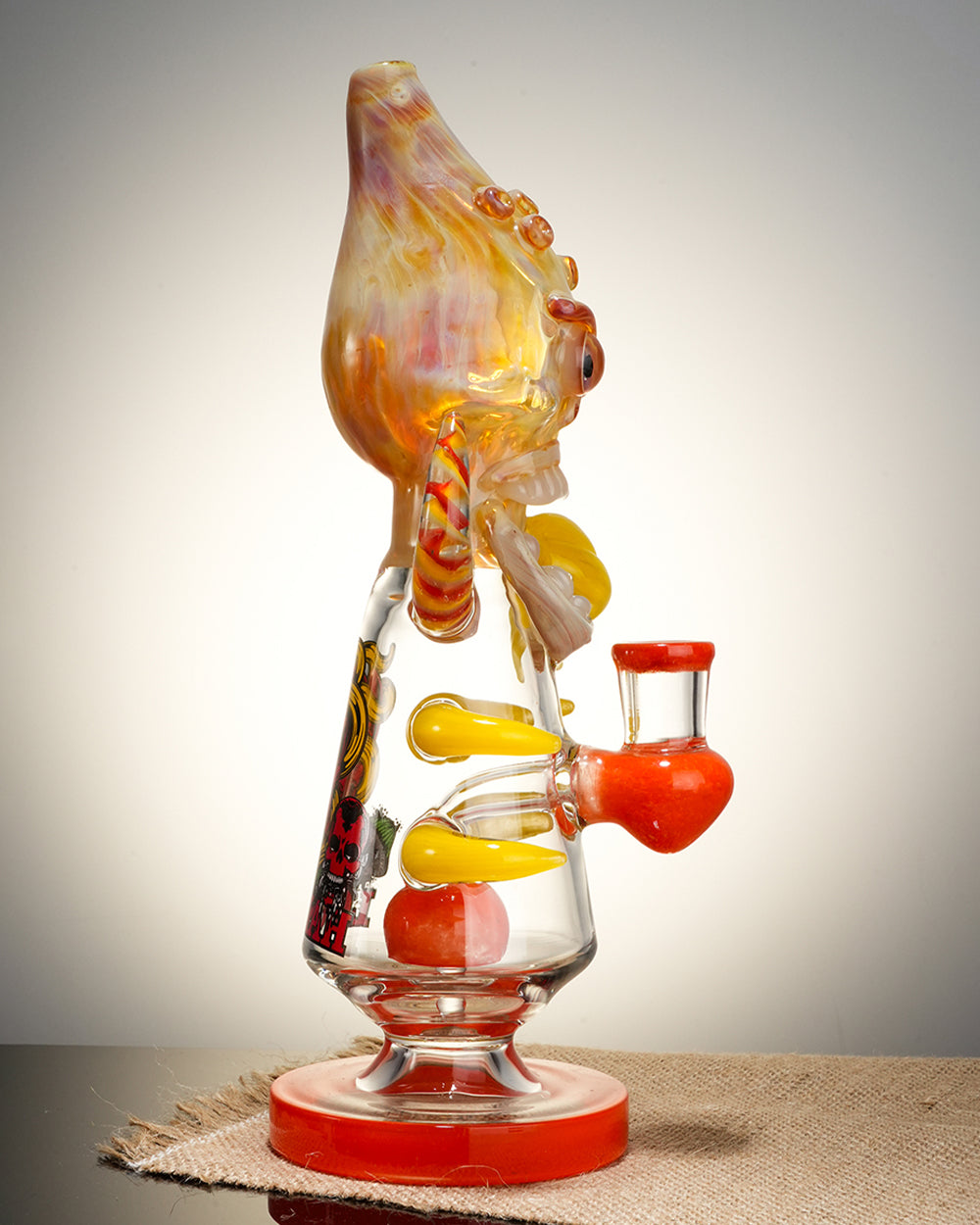 Lookah Rig 11" Cool Overlord Skull Glass Dab Rig