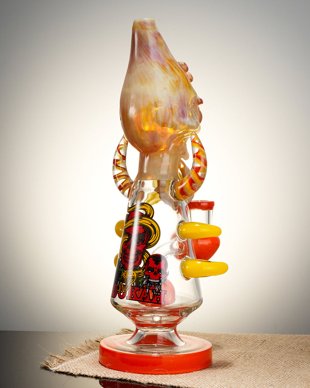 Lookah Rig 11" Cool Overlord Skull Glass Dab Rig