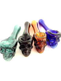 4" Skull Glass Smoking Hand Pipe
