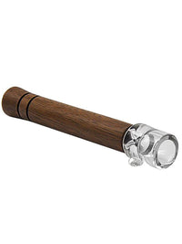 Walnut One Hitter Pipe with Glass Bowl